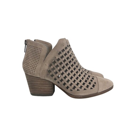 Vince Camuto Neeja Ankle Booties Sz 6.5 Cutout Suede Winter & Summer New Flaw - Picture 6 of 10